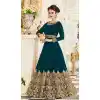 Rama Color Georgette Floor Length Abaya Style Anarkali Salwar Kameez - 3322886