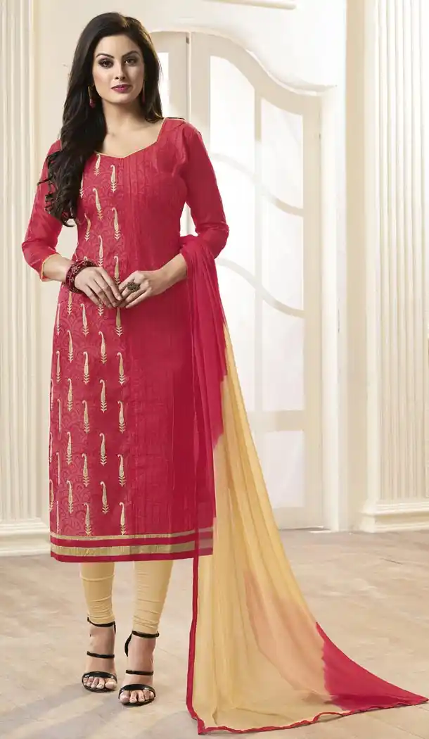 Pink Color Modal Cotton Embroidery Office Wear Formal Salwar Kameez - 403548741