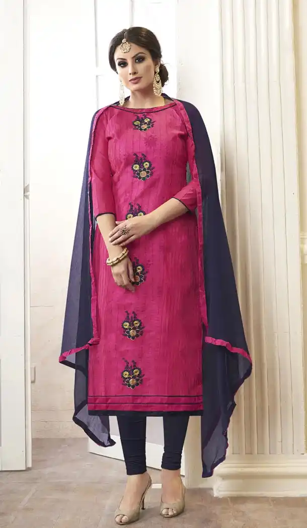 Pink Color Modal Cotton Embroidery Office Wear Formal Salwar Kameez - 403548747