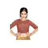 Maroon Color Pure Cotton Kalamkari Foil Print Designer Readymade Blouse - 404348811