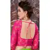 Pink Color Brocade Party Wear 3/4 Sleeve Readymade Blouse - 3533099