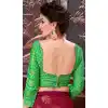 Green Color Brocade Party Wear 3/4 Sleeve Readymade Blouse - 3533101