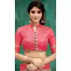 Pink Color Brocade Party Wear 3/4 Sleeve Readymade Blouse - 3533104