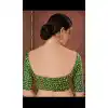 Designer Green Color Two Ton Silk Neck Readymade Blouse - 3553111