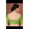 Gorgeous Designer Green Color Two Ton Silk Neck Readymade Blouse - 3553112