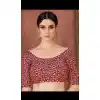 Designer Maroon Color Two Ton Silk Neck Readymade Blouse - 3553113