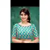 Designer Blue Color Two Ton Silk Neck Readymade Blouse - 355314