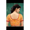 Designer Orange Color Two Ton Silk Neck Readymade Blouse - 3553115