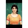 Designer Orange Color Two Ton Silk Neck Readymade Blouse - 3553115