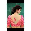 Designer Pink Color Two Ton Silk Neck Readymade Blouse - 3553116