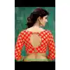 Designer Red Color Two Ton Silk Neck Readymade Blouse - 3553117