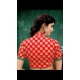 Designer Red Color Two Ton Silk Neck Readymade Blouse - 3553119