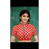 Designer Red Color Two Ton Silk Neck Readymade Blouse - 3553119