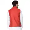 Red Color Cotton Satin Party Wear Men Readymade Waistcoat - 395347706