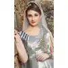 Silver Color Satin Designer Readymade Gown for Women