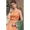 Orange Color Chanderi Silk Designer Readymade Gown for Women - 404948905