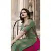 TV Actress Prachi Desai Mint Green Color Jacquard Silk Ready Made Kurtis - 59408799