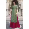 TV Actress Prachi Desai Mint Green Color Jacquard Silk Ready Made Kurtis - 59408799