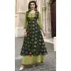 TV Actress Prachi Desai Dark Green Color Jacquard Silk Ready Made Kurtis - 59408807