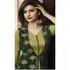 TV Actress Prachi Desai Dark Green Color Jacquard Silk Ready Made Kurtis - 59408807