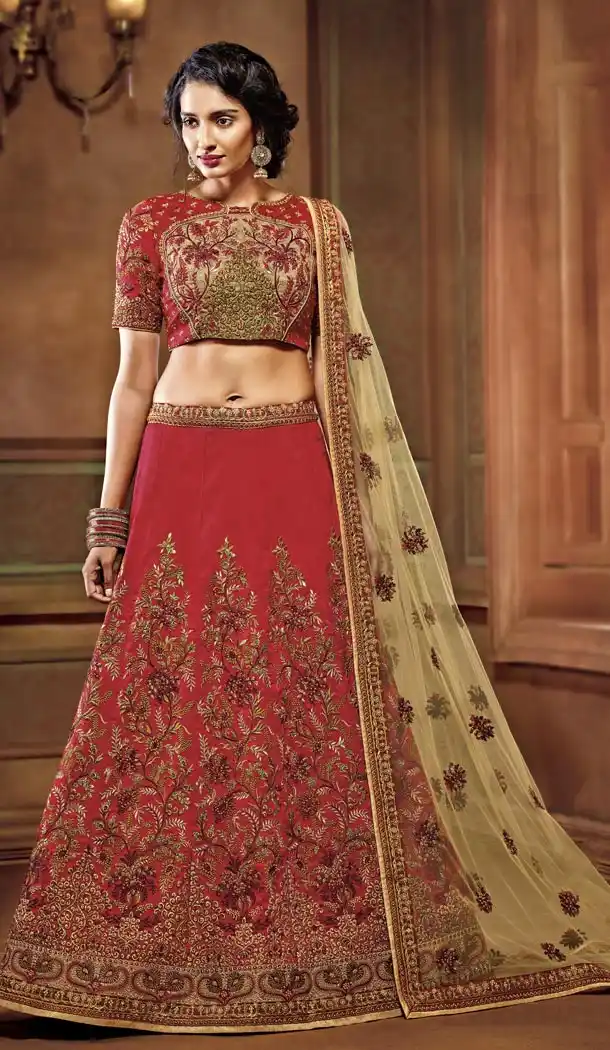 Maroon Color Art Silk Designer Wedding Lehenga Choli For Women - 59418809
