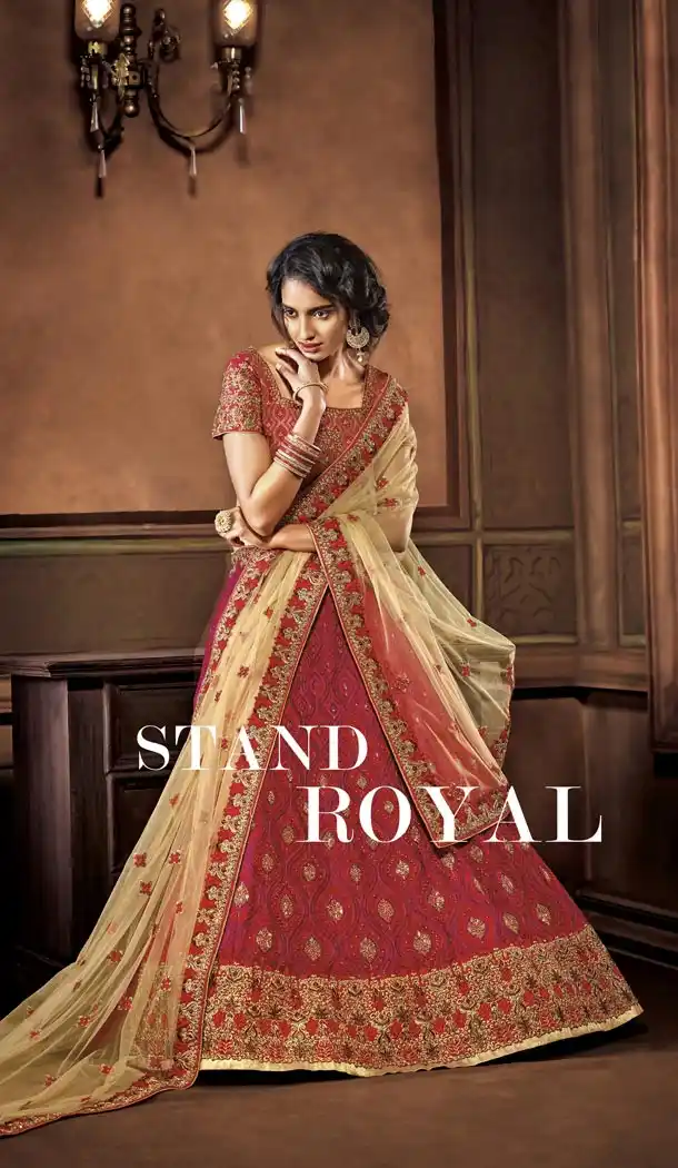 Dark Pink Color Art Silk Designer Wedding Lehenga Choli For Women - 59418816