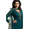 Bollywood Tv Star Prachi Desai in Teal Blue Color Crepe Salwar Kameez - 59428818