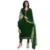 Bollywood Tv Star Prachi Desai in Dark Green Color Crepe Salwar Kameez - 59428821