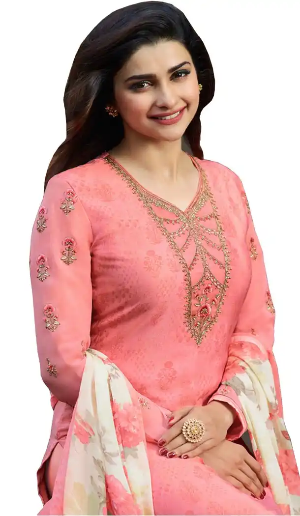 Bollywood Tv Star Prachi Desai in Pink Color Crepe Salwar Kameez - 59428822