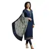 Bollywood Tv Star Prachi Desai in Navy Blue Color Crepe Salwar Kameez - 59428823