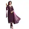 Bollywood Tv Star Prachi Desai in Dark Purple Color Crepe Salwar Kameez - 59428826