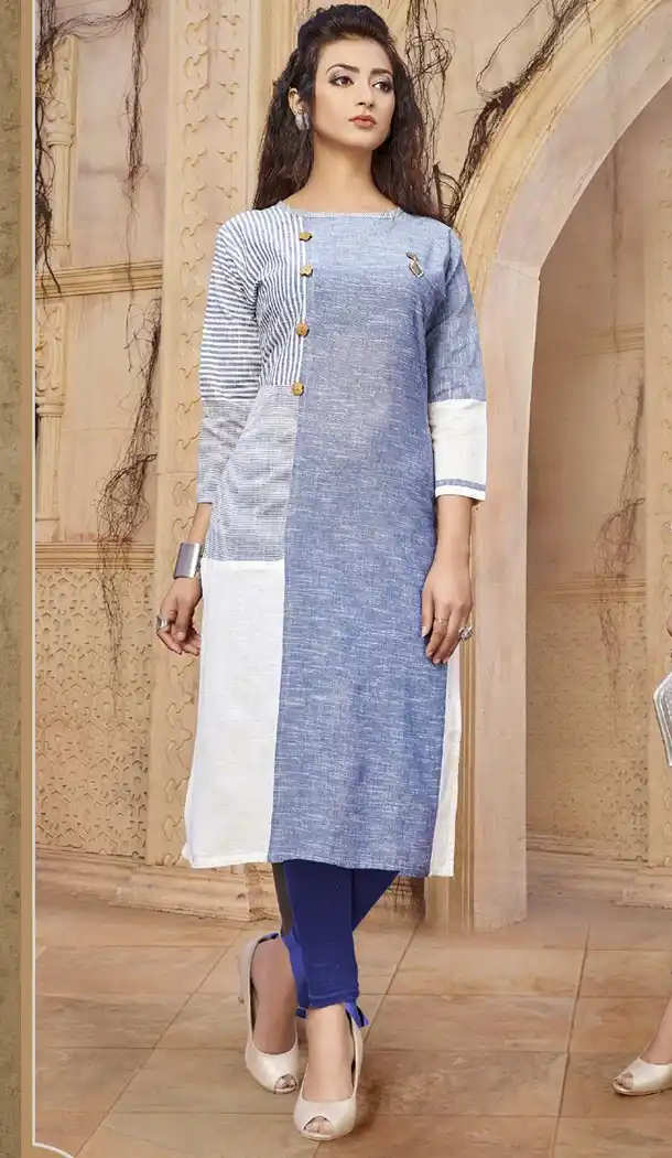 Aesthetic Multi Color Khadi Cotton Party Wear Readymade Kurta - 401448452