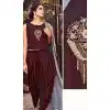 Brown Color Muslin Readymade Designer Indo Western Dhoti Suit Online - 403648764