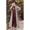 Brown Color Muslin Readymade Designer Indo Western Dhoti Suit Online - 403648764