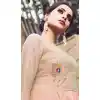 Tow Tone Peach Color Nylon Blend Readymade Designer Indo Western Dhoti Suit Online - 403648768