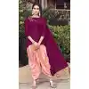 Purple Color Muslin Readymade Designer Indo Western Dhoti Suit Online - 403648769