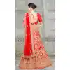 Ethnic Red Color Satin Embroidery Designer Girls Lehenga Choli - 403748770