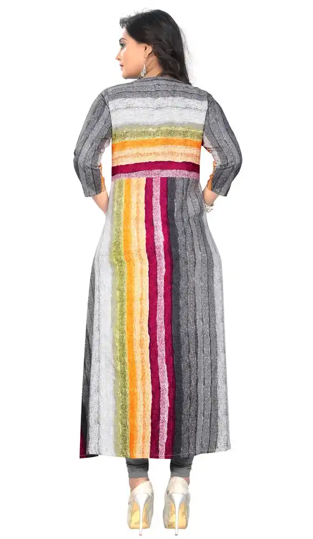 Magnificent Multi Color Rayon Party Wear Readymade Kurti - 394447562