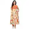 Dazzling Diva Orange Color Rayon Party Wear Readymade Kurti - 394447563