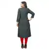 Dark Blue Color Rayon Party Wear Readymade Kurti - 394447570