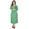 Light Green Color Rayon Party Wear Readymade Long Kurti - 394447579