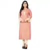 Contemporary Peach Color Rayon Party Wear Readymade Long Kurti - 394447585