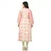 Scintillating Peach Color Rayon Party Wear Readymade Long Kurti - 394447587