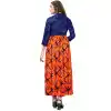 Orange Color Rayon Party Wear Readymade Long Kurti - 394447587