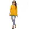 Enigmatic Musterd Yellow Color Cotton Party Wear Readymade Short Kurti - 394447590
