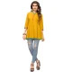 Enigmatic Musterd Yellow Color Cotton Party Wear Readymade Short Kurti - 394447590