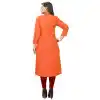 Exquisite Orange Color Rayon Party Wear Readymade Long Kurti - 394447595