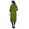 Exquisite Green and Black Color Rayon Party Wear Readymade Long Kurti - 394447597