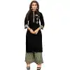 Chic Black Color Rayon Party Wear Readymade Long Kurti - 394447598