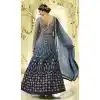 Prachi Desai Floor Length Designer Pakistani Abaya Salwar Kameez in Grey and Blue - 59579012